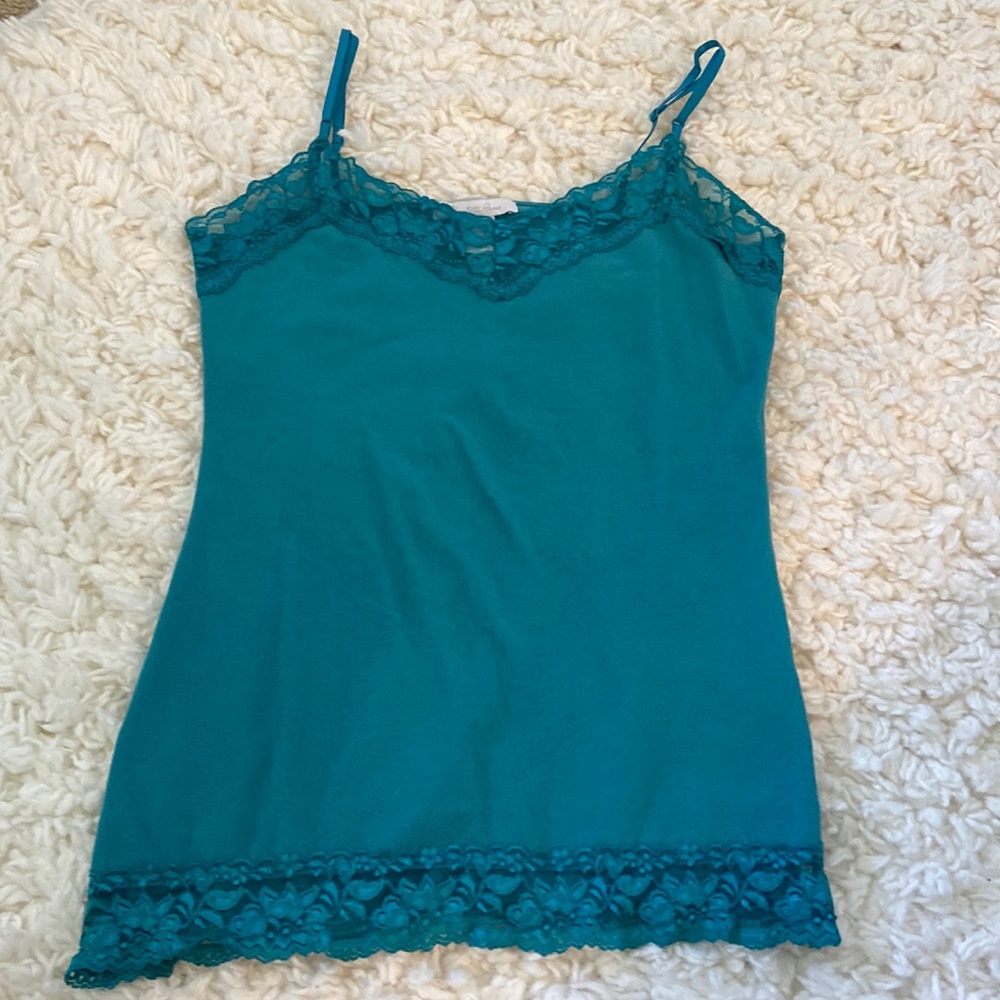 Y2K Light Blue Lace Tank Top